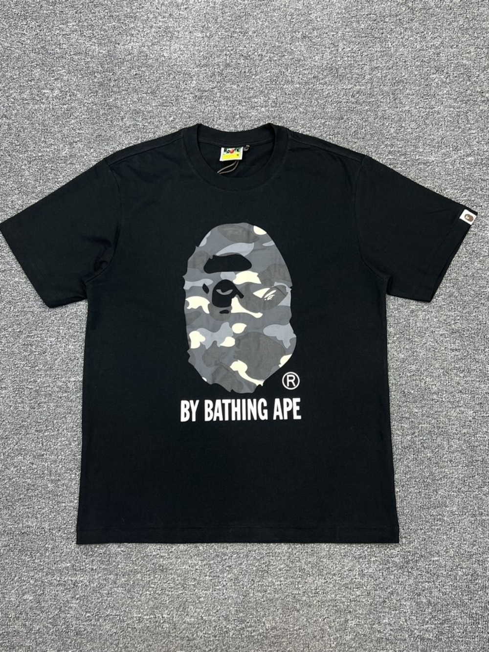Bape Grey Camouflage Ape Head Short-Sleeve